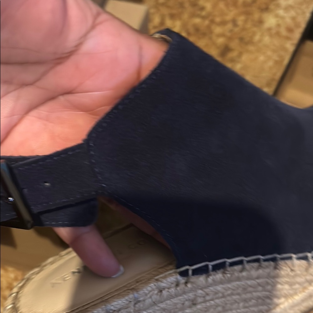Kenneth Cole Navy Wedge Sandals. Size 7.5 preloved - Picture 16 of 16